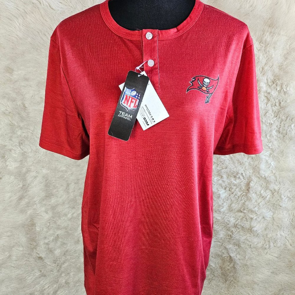 Foco NFL Team Texans Men's Tampa Bay Buccaneers Team Logo Short Sleeve Henley S